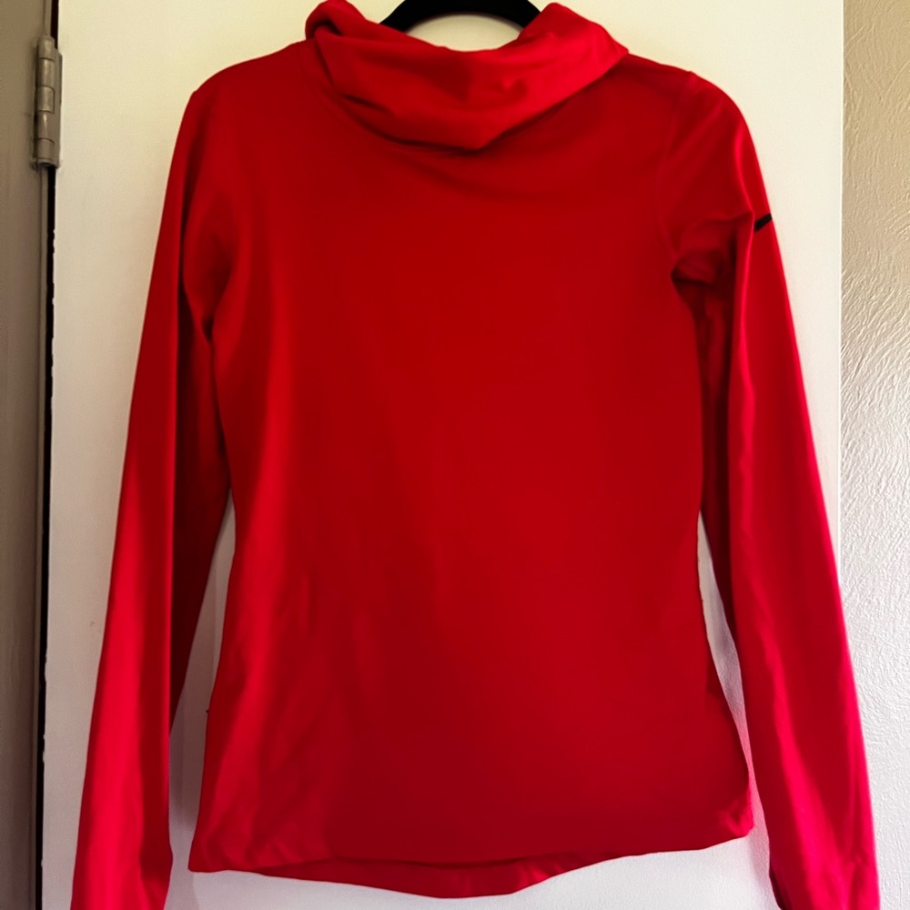 Nike Red Fitted Long Sleeve Hoodie
